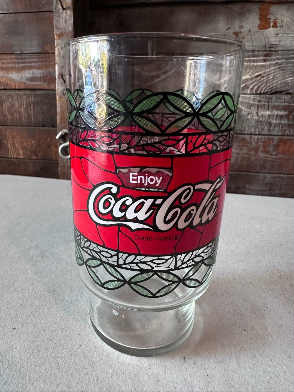 Vintage Tiffany Style Coca-Cola Glass Tumbler